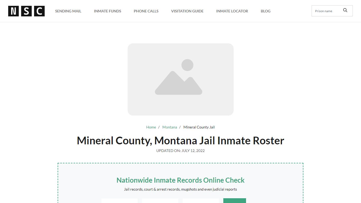 Mineral County, Montana Jail Inmate Roster