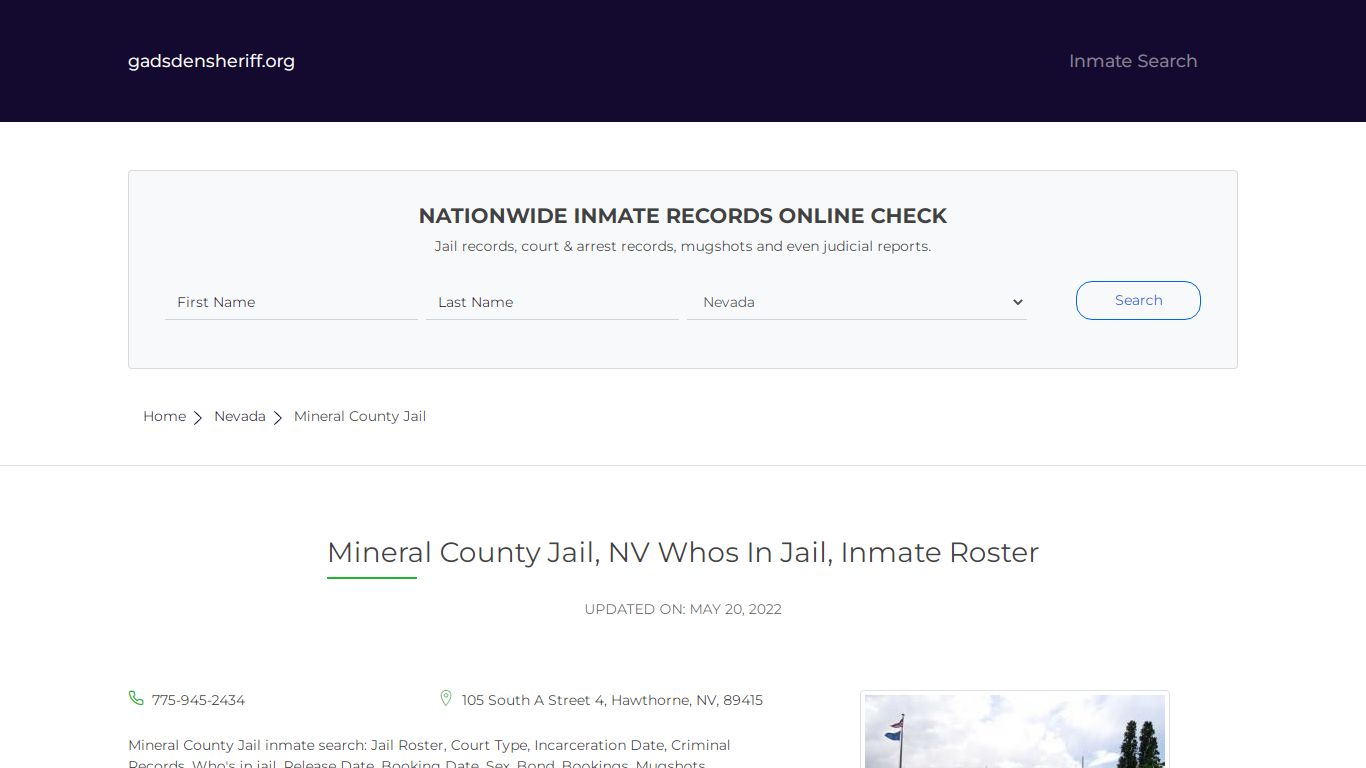 Mineral County Jail, NV Inmate Roster, Whos In Jail