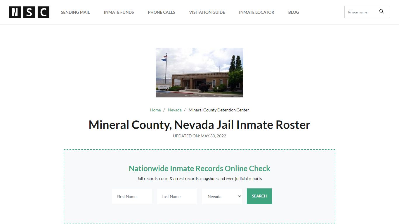 Mineral County, Nevada Jail Inmate Roster